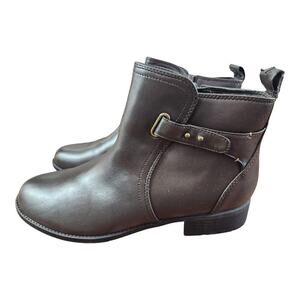 G.H. Bass & Co Leah brown womens sz 10m Chelsea boots zip side round toe